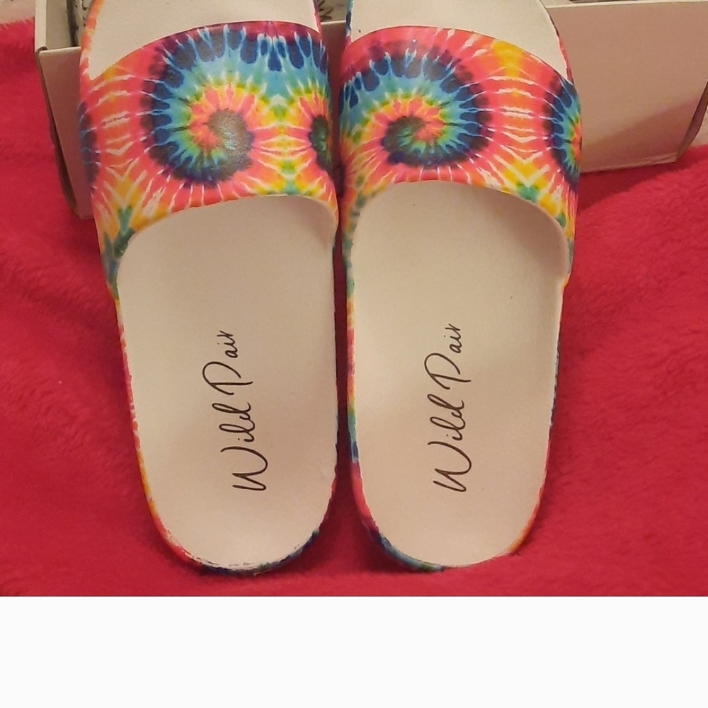 Host Pick Blooming Looks Posh Party ** Wild Pair Tie-Dye Women's Slides